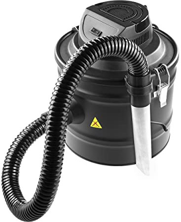 raik Aspirateur à cendres 15 l 800 W sans sac pour cendres froides, poêle à pellets, barbecue, filtre à pellets, tuyau d'aspiration de 1 m, nettoyage de filtre, aspirateur de cheminée, suie,