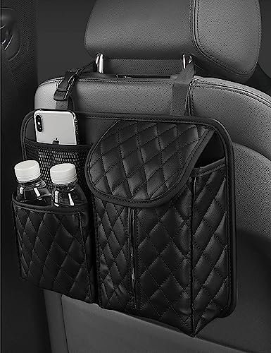 Loputon Auto Rücksitz Organizer, hängende Auto Aufbewahrungstasche aus PU Leder, Sitz Organizer für den Rücksitz, Wasserdichter Autositz Organizer, Auto Reisezubehör für Kinder und Erwachsene