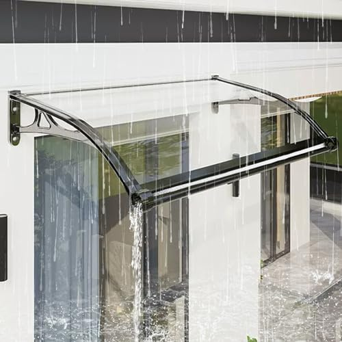 Exterieur muet protection Solaire Toit Abri, Polycarbonat Auvent De Porte Entrée, Moderne Aluminium Toit Protection D'abri, Arc Marquise De Porte D'Entrée avec rainure de drainage, Protection UV. ( Co
