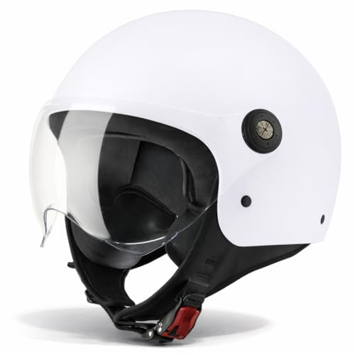 VINZ Duoro Roller Helm Jet Helm Mopedhelm Herren und Damen | in Gr. XS-XXL | Jethelm mit Visier | ECE 22.06 Zertifiziert | Motorradhelm | Erhältlich