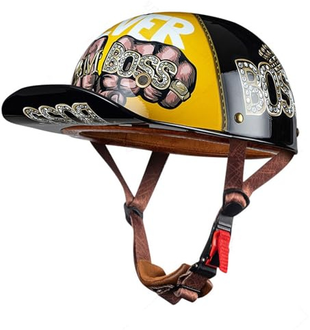 Motorrad Halbschalen Halbhelm Halbschalenhelm Baseballmütze-Helm Baseball Cap Motorradhelm Mit ECE-Zulassung Cruiser Chopper Scooter Helm Für Bike Cruiser Chopper Moped Scooter I,L