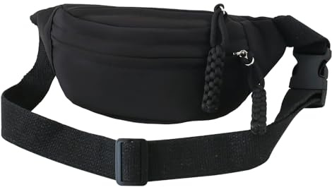 Fanny Pack for Kids, Adjustable Crossbody Waist Bag for Boys Girls, Black