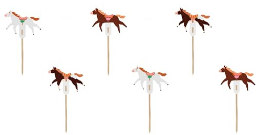 Cake Topper Pferde – 6 Pony Kuchenstecker Geburtstag | Kuchendeko für Kindergeburtstag Mädchen & Jungen, Pferdeparty, Reiterparty, Pony Geburtstag, Cupcakes & Muffins – Made in EU