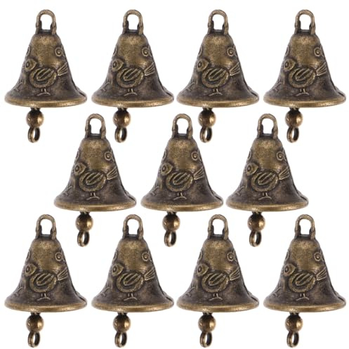 COLLBATH Antique Bell Feng Shui Wind Chime Small Metal Jingle Bells 11 Pieces Hanging Pendant Decoration for Car Home Door Feng Shui Charm