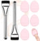 MKVZIYE 2 PCS pincel de base, corrector de base, pincel de base, pincel de polvo para base líquida de las mujeres, pincel plano + 2PCS soplo de polvo de dedo