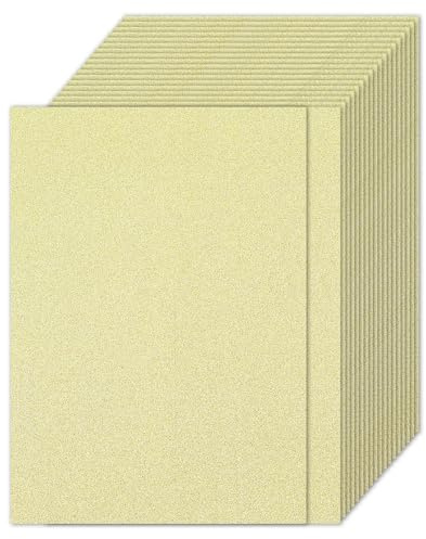 PATIKIL 60 Feuilles Papier Cartonné Pailleté Doré Clair, A4(21x29.7cm) 250gsm Papier Cartonné Brillant pour Scrapbooking, Fabrication de Cartes, Projets Artistiques de Bricolage, Fête