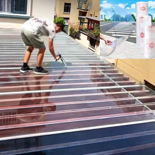 tow000ack Placas de Policarbonato 1,2mm,Planchas Transparentes Tejados para Invernadero Jardín,Láminas de Techo de Plástico,Impermeable/Anti-UV,Reemplazo Panel,Fácil de Cortar (0,5m x 7m)