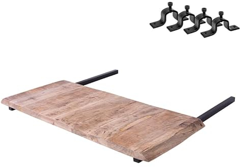 SAM Ansteckplatte 50x90 cm, Mangoholz massiv 26mm, inkl. Steckarme und Halterung für den Tisch, Tischverlängerung für Esstisch, Zubehör für Esszimmermöbel