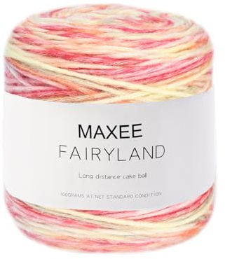 Maxee Färgövergångsgarn 100 g, 220 meter Cupcakes Bobbel Garn för Stickning och Virkning, Flerfärgade Gradient Virkgarn, Handstrickt Virkning Bomullsgarn för DIY Schal, Mössor, Tröjor och Hantverk-12
