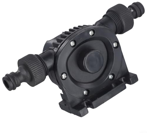 Vootnifig Versatile Drill Powered Syphon Pump for Pond Emptying Flood Cleanup Non-Acidic Liquids Black Nickel Plated Iron 10.8x8x7.7cm