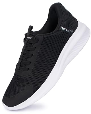 Aerosoft Baskets à enfiler pour femme - Entrée confortable - Légères et respirantes, Noir , 38 EU