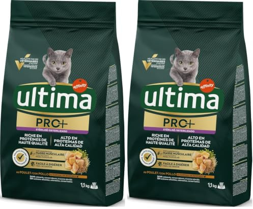 Ultima Pro + Pienso para Gatos con Pollo - 1,1kg (Paquete de 2)