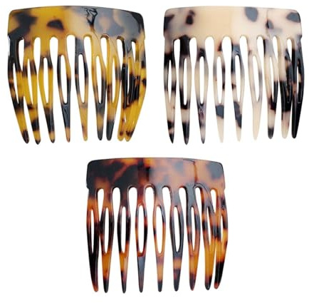 3 Stück Mini Haarkamm, Leopardenkamm, Kunststoffkamm, Tragbares Kamm, Haarstyling -Werkzeug.
