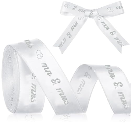 5m X 1.5 Cm Mr & Mrs Deko Hochzeit Hochzeitsgeschenke Für Brautpaar, Silberhochzeit Deko, Schleifenband Hochzeit, Geschenk Band Hochzeitseinladungen Brautsträuße Geschenk Verpackungen Diy(Silber)