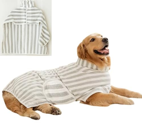 DOINEUFL Cappottino per asciugare cani, asciugamano e accappatoio, cappotti e asciugamani da bagno per cani di taglia piccola, media e grande, accessori per doccia, nuoto e toelettatura, adatto per