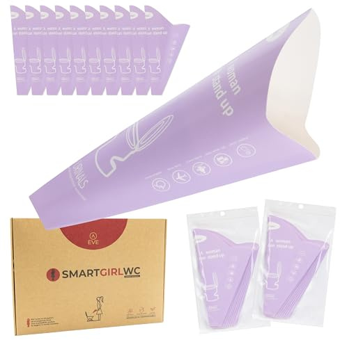 EVE 20 Coni per Pipì Donna USA e Getta – Orinatoio Portatile Femminile in Cartoncino Compostabile BPA Free, Igienico e Facile da Usare in Viaggio