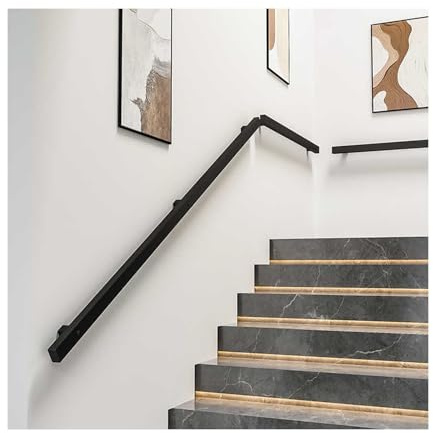 Escalier en fer forgé noir – Installation facile 50 cm – Idéal pour les greniers, les terrains de jeux, les barres et les balustrades de sécurité – et balustrade d'escalier élégante