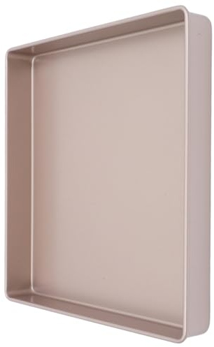 Gatuida Molde Cuadrado para Hornear de Acero al Carbono 28X28X35 CM Bandeja Antiadherente Dorada para Pasteles Tartas Mousse y Pizza Molde Resistente para Repostería Profesional y