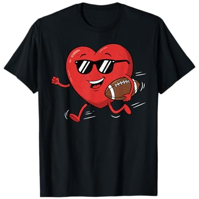 Football Heart Funny American Football Valentines Day Boys T-Shirt