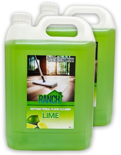 Ranch Antibacterial Floor Cleaner, Wood Floor Cleaner Liquid Laminate 2x5L | Lime Scent Professional-strength cleaner for laminate, wood and tile floors, cuts grease and dirt, fresh fragrance