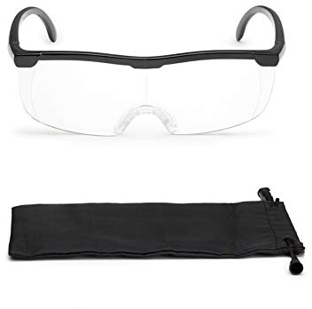 FALINGO Lupenbrille Vergrößerungsbrille Leselupe Lupe auf der Nase optische Vergrößerung auf 200% (Schwarz)