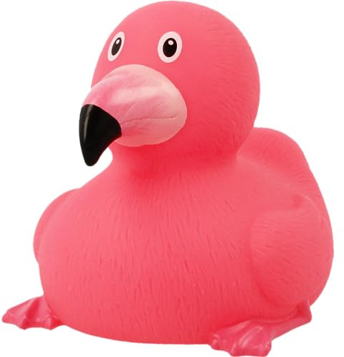LILALU Share Happiness – Badeente für Kinder und Erwachsene – Quietscheente – Flamingo Ente