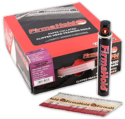 Firmahold Galv 63mm x 2.8 Collated Nails CFGT63G - 3,300 Nails and 3 Gas Cells 1st Fix Paslode,Quickload, NailFire