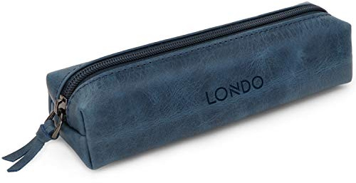 Londo Genuine Leather Zipper Pen, Pencil & Cosmetic Case