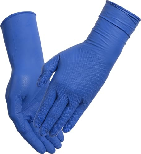 ABENA Blue Nitrile Gloves | Medium | Pack of 50 Pairs | Multipurpose Disposable Gloves | DIY Gloves | Suitable as Surgical Gloves and Medical Gloves