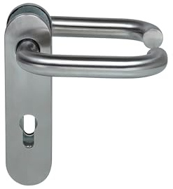 Hörmann FS Drückergarnitur D-110 Kurzschild PZ, Gleitlager Edelstahl (Feuerschutz-Drückergarnitur für Feuerschutztür/Mehrzwecktür H8-5 / Quadro/MZ/OD) 535303