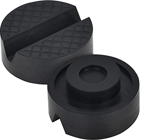 THETHO 2pcs Universelle Wagenheber Gummiauflage Rahmenschienenschutz Trolley Rangierwagenheber Jack Pinch Welds Protector Waffeloberfläche Hebebühnen Seitenrahmenschienenschutz Puck/Pad Rubber65×35mm