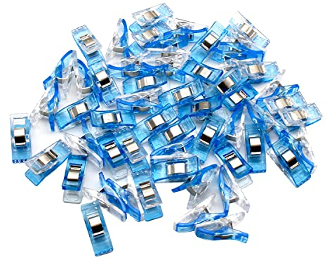 Quilting Clips, KINHARD 55 Stück Blau Nähen Clips, Durchscheinend Mehrzweck-Nähclips, Kann zum Nähen, Papierdokumente, Fotos Verwendet Werden