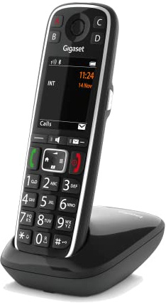 Gigaset Life - cordless premium senior phone - talking dialling keys - number & name announcement - call transfer via Bluetooth - 4 direct dial keys - SOS call - automatic volume adjustment, black