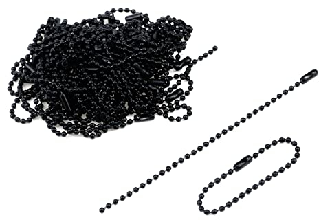 Meprotal 50 Stück Kugelperlen Ketten, Kugelkette Schlüsselanhänger mit Verbindungsstücken, 9,9 cm Perlen-Metallkette zum Aufhängen Weihnachtsdekoration, Schlüsselanhänger, Anhänger (schwarz)