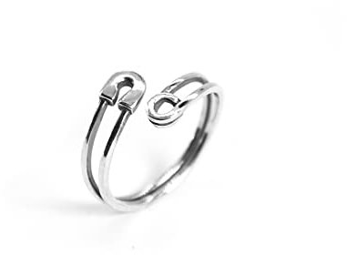 Sicherheitsnadel Ring Silber 925, Sicherheitsnadel Schmuck, Verstellbarer Ring, Gothic Schmuck, Silberring Damen, Geschenke für Frauen