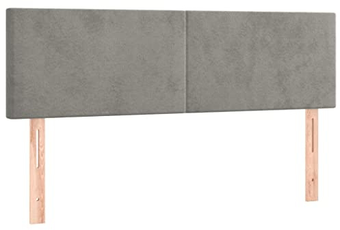 vidaXL Sänggavlar ljusgrå 144x5x78/88 cm sammet