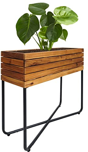 Mendler Pflanzkasten HWC-L25, 60x62x22cm Outdoor Akazie Holz, braun | Pflanzkübel, Blumenkasten, rechteckig, FSC®-Zertifiziert,