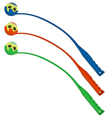 PNJB Assorted Colour Ball Launcher - Training and Exercise Toy, Hands-Free Dog Ball Thrower for Pick Up and Play