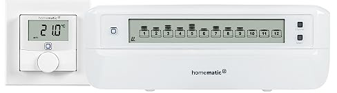 Homematic IP Smart Home Fußbodenheizungscontroller – 12-Fach, motorisch + Wandthermostat mit Luftfeuchtigkeitssensor, intelligente Fußbodenheizung mit App, Alexa und Google Assistant, Energie sparen