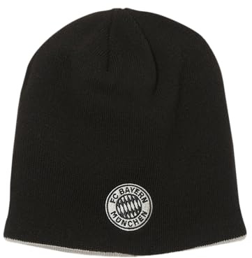 FC Bayern München Wendemütze I Strickmütze I Beanie I Erwachsene I Schwarz/Grau