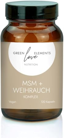 MSM + Weihrauch Komplex – Hochdosierte Weihrauchkapseln & MSM Kapseln – Vegan – Weihrauch Extrakt Kapseln – Laborgeprüft – In Deutschland hergestellt – Greenlove Elements Qualität