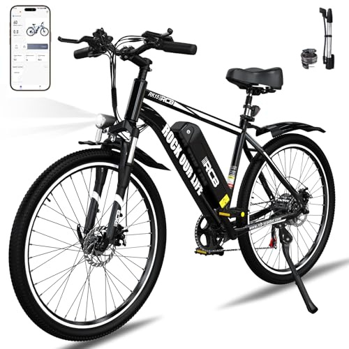 RCB Bicicleta Eléctrica de 26 Pulgadas, Bici Eléctrica de Ciudad, E Bike para Adultos, Motor de 250 W, 7 Velocidades, Batería Extraíble de 36 V 12 Ah, Alcance 35-50 km