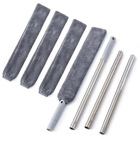 QTANZIQI Reinigungsbürste, Nachttisch-Staubbürste, Langer Griff, Staubbürste, Sofa, Wand, Bett, Boden, Lücke, Staubwedel, Mikrofaser, Staub, Haarreiniger, Haushaltsreinigungswerkzeuge, Scheuerbürsten