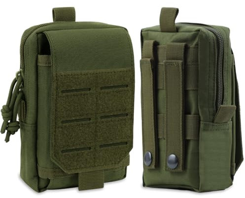ROEOWENE Marsupio Tattico Militare Molle Porta Cellulare da Cintura Uomo Tactical Marsupio da Cintura Borsa da Cintura Borsello da Cintura Sacchetto Porta Telefono Cintura EDC Pouch per Sportivi-Verde