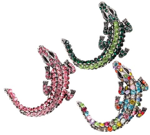 Yardenfun 3 Pièces Broche Alliage Créative Avec Pierres Colorées Épingle De Vêtement Forme Animale Accessoires Femme Pour Costume Sac Châle Écharpe