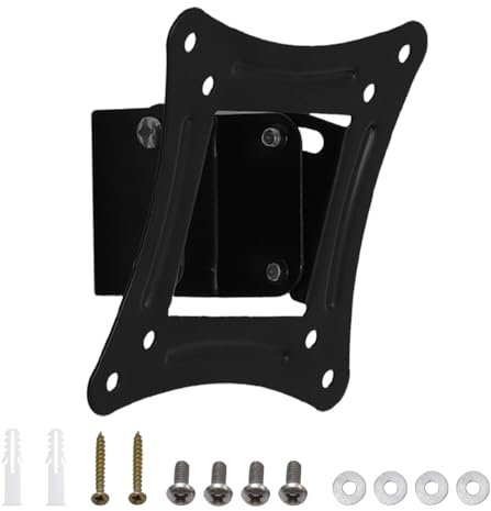 Universal TV Wall Mount Bracket - Fixed Flat Panel Frame Stand Holder - Adjustable Tilting Support - 10 Degrees Tilt - 14-27 Inch LCD LED Monitor - Max 10KG