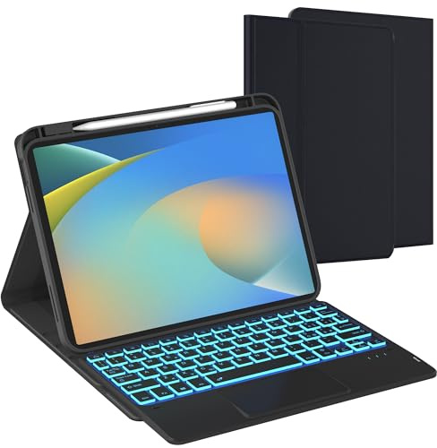 Tastiera per iPad 10 Generazione 10.9'' 2022, Cover con Tastiera per iPad 11 Pollici (A16, 2025) : Italiano QWERTY con 7 Colori Illuminato & Touchpad intelligente, Senza fili Staccabile Custodia
