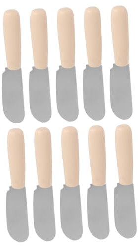 Amosfun 2 Sätze Sahnespatel Butterstreichmesser Küchenversorgung Diy Backcremestreuer Kunststoffgriff Käse Messer Spachtel Küchengeräte Buttermesser Backen Rostfreier Stahl 10 Stück * 2