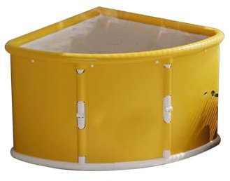 Phjaoeyui Portable Bathtub Adult Pop up Bath Ice Bath Tub for Cold Water Therapy Training Plunge Pool Bathroom Freestanding Bathtubs for Shower Spa Sauna Easy to Instal (Yellow,Oval-Without Cover)