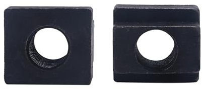 Gewinde-T-Nutensteine, 2 Stück, M6, M8, M10, M12, M14, M16, M18, M20, M22, brüniert, Kohlenstoffstahlmutter der Güteklasse 8.8, mit Gewinde durch Schlitz-T-Nutensteine ​​DIN508(M12)